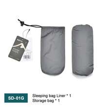 Outdoor Camping Sleeping Bag Liner Ultralight Mummy Sleeping Bag Backpack Liner Single Person Travel  Sleeping Bag - 灰色 - 查看 3