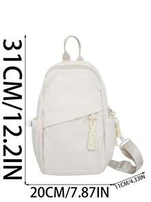 Lightweight,Business Casual Small Sling Bag Casual For Daily Life For Teen Girls Women College Students,Rookies & White-Collar Workers Perfect For Office,College,Work ,Business,Commute,Outdoors, Travel, Outings, Preppy Bum Bag For The First Day Of School Christmas Gift - White - View 10