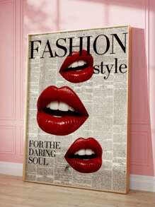 1/6Pcs Set Living Room Decor Retro Girly Canvas Poster – Y2K Fashion Prints, Canvas Wall Decor & Home Decor Living Room Accents, Stylish Leopard Wall Art & Posters For Room Decor, Bold Red Funky Home Decor Statement