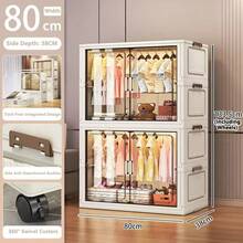 5/4/3/2/1 couche Armoire pliante sans installation, Armoire de rangement renforcée, Armoire à vêtements pour la maison, la chambre, bébé/enfants - Multicolore - Voir 26