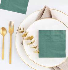 50 Pieces 3-Ply Green Napkins Disposable Folded 5 X 5 Inches Cocktail Napkins Paper Napkins For Dinner Wedding Birthday Party Dessert Napkins - Green - View 9