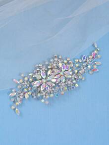 1件复古风格女士发梳，饰以仿珍珠、水钻和花朵，优雅独特，是情人节和婚礼的理想配饰。 - 彩色 - 查看 13