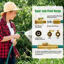 100ft Garden Hose With 10-Function High-Pressure Spray Nozzle, Lightweight, Non-Expandable Water Hose For Yard, Lawn, Car Wash & Outdoor Use, 25/50/75/100FT Choosable - Màu xanh lam - Xem 3