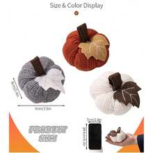 3pcs Mini Knitted Pumpkin Set, Nordic Warm Style Decor, Suitable As A Cozy Small Gift For Women, Autumn Bowl Filler, Farmhouse Style Tiered Tray Decor, Autumn Pumpkin Decor For Friends (Mini Autumn Set)