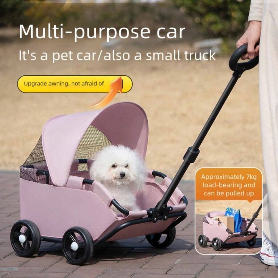 Small Pet Stroller, Cat Dog Stroller, Travel Pet Stroller, Lightweight Foldable, Designed For Walking Dogs, Cat Stroller, Pet Stroller, Dog Stroller - Multicolor - View 1