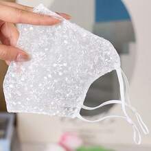 Summer Starry Sky Sunscreen Face Mask, Goddess Lace Embroidery, Ultra-Thin Mesh Lining, Fashionable & Breathable, Seamless Design, Multi-Functional & Washable - Multicolor - View 8