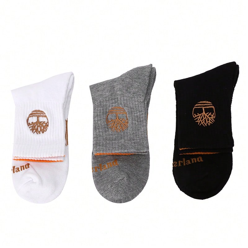 Timberland Three Pairs Of Men's Socks, Women's Socks, Sports Socks, Casual Socks A1XEXM05 - Gray, White and Black - View 1