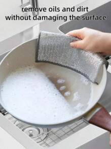 12/10/8/6/4/1pc Two Styles Randomly Shipped,Magic Cleaning Cloth Thickened Double -Sided Metal Steel Wire Rags Kitchen Dish Pot Washdishing Cloths Towel Clean Tools