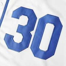 Kekambas Adolescent-Adult Gender Neutral Benny 'The Jet' Rodriguez 30 The Sandlot Bel Air Short Sleeve White Baseball Jersey Elastic Fabric - Delicate Embroidery Retro Sports Style,Fashionable, Casual, Loose Front Buckle, Suitable For Baseball And Casual Themed Activities Baseball Shirt