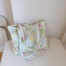 Women Shoulder Bags - 油畫綠粉花 - 查看 8