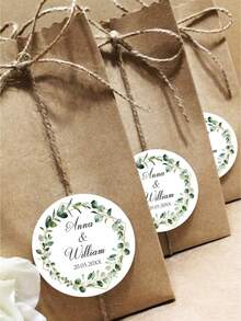 UNICCUT Customized Round Label Stickers, Personalized Stickers For Wedding Bride, Christening Gifts, Sealing Candy Gifts, Gift Boxes, Paper Labels, Adhesive Stickers - Multicolor - View 5