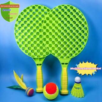 Multifunctionele tennis-/badminton-/pickleball-/tafeltennisracketset, indoor/outdoor rebound-trainingsbal, geen noodzaak om ballen op te pekken, sportracketgrip