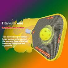 HTPICK Titanium-Coated & Carbon Fiber One-Piece Hot-Pressed Premium Professional Pickleball Paddle - Ultra-Lightweight, Durable, High-Strength Offensive Design - Multicolor - View 6