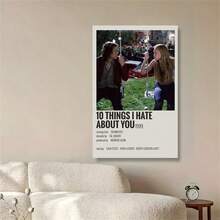 1pc 10 Things I Hate About You, Movie Poster Canvas Painting Classic 90's Vintage Wall Film Art Print Picture Living Room Home Decor,Prints Wall Painting Bedroom Living Room Decoration Office, Wall Art, Wall Decoration, Canvas Print, No Frame - Multicolor - View 4