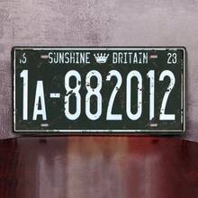 1件复古汽车牌照，铁艺彩绘墙饰，创意网吧宿舍酒吧墙面艺术，金属锡板，户外花园装饰，尺寸：30厘米*15厘米/11.81英寸*5.90英寸，适用于Exit音乐节、摇滚音乐节、2024巴黎夏季、圣诞礼物