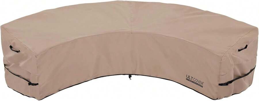 Patio Curved Sofa Cover Waterproof For 5-7 Seater Outdoor Sectional Furniture Couch 190"(Back Arc Length) / 126"(Front Arc Length) X 32"(Deep) - Brown - View 1