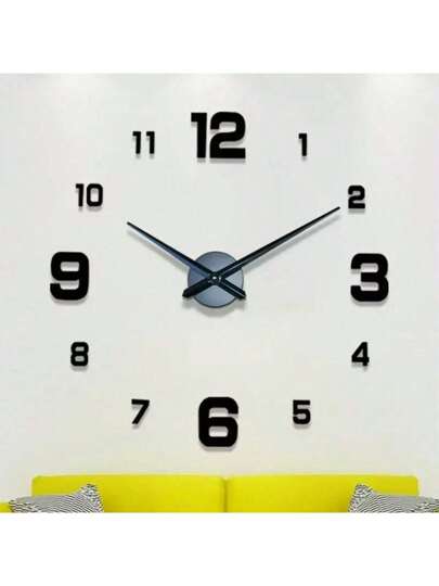 Pc, Creative DIY Digital Wand Clock, 3D Acrylic Three Dimensional Texture Home Frameless Silent Bedroom, Living Room, Office, Dining Room Art ation view 4