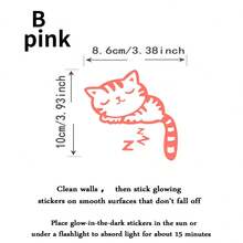 1 件猫咪印花灯开关贴纸，卡通动物印花夜光开关插座墙贴，用于家居装饰，贴纸，墙贴花，乙烯基贴花，用于家居装饰，春季装饰品让您的家焕然一新，拉玛装饰贴纸 - 藍色 - 查看 4