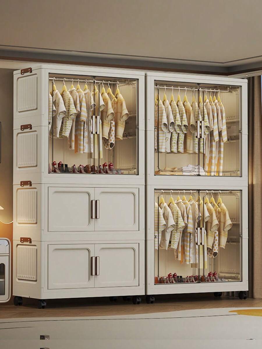 5/4/3/2/1 Layer Freestanding Baby Wardrobe Closet, Folding Clothes Storage Cabinet, Multilayer Children Dresser, Home Garment Organizer