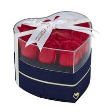 1个永生玫瑰心形抽屉式礼盒，适用于项链、戒指、珠宝、口红等，浪漫情人节、周年纪念日、节日礼物之选。 - 彩色 - 查看 7