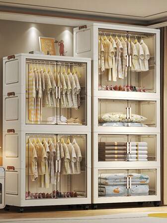 5/4/3/2/1 Tier Luxury Hanging Wardrobe Closet, Easy Assembly Bedroom Clothes Storage Cabinet, Rental Home Kids Armoire
