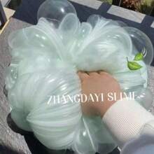 Blue Crystal Slime, Transparent Seawater Blue Large Soft Squeezy Stress Relief & Fresh Green Haze Sea Slime Pale Blue Play Dough