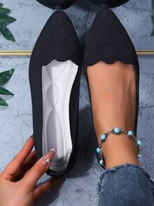 2025 New Spring Autumn Style Women Round Toe Bohemian Flared Flat Shoes - Black - View 4