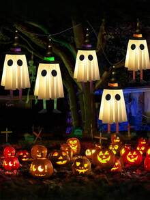 1 件万圣节发光巫师帽女巫吊灯，搞笑恐怖气氛鬼女巫装饰吊灯，电池供电，三种照明模式，适用于万圣节室内客厅和卧室装饰，鬼屋装饰，户外门廊和庭院吊灯，万圣节主题室内酒吧场景恐怖装饰，万圣节派对和节日装饰灯 - 女巫 - 查看 4