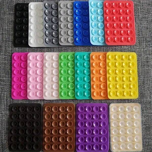 5/4/3/2/1 Ventosa de silicona para teléfono con 24 almohadillas adhesivas, fácil de desmontar y limpiar, agarre mejorado, adecuado para varias superficies de montaje, accesorios de viaje