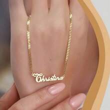 1 Peça Colar Personalizado com Nome em Ouro Rosa 18K, Colar Personalizado com Nome, Joia Personalizada para Ela, Presente Personalizado, Presente do Dia das Mães para a Família, Presente de Aniversário, Presente de Natal, Presente do Dia dos Namorados, Joias e Relógios, Chique de Outono, Chique Utilitário, Romance Delicado, Aparência Glamorosa