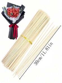 100件/80件/50件/40件/5件天然竹签，适用于户外烧烤、零食DIY、水果签、派对签、礼品制作、零食固定器，耐用且卫生，通用必需品 - 竹色 - 查看 5