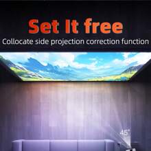 Proiector inteligent 5G nou, proiector home theater Full HD 1080P, rotație 180°, potrivit pentru dormitor, computer, telefon, exterior, camping, sufragerie, cămin, studenți, proiector 4K, cadou pentru Ziua Îndrăgostiților, Crăciun, Ziua Tatălui, Ziua Mamei