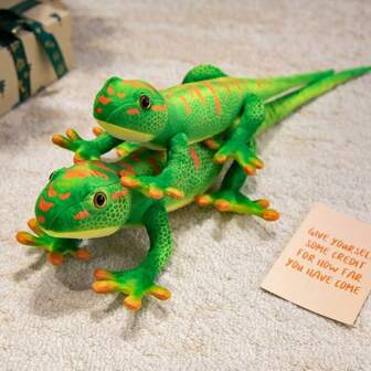 1 pieza Muñeco de peluche realista de Gecko, decoración de animal de peluche reptil Gecko de Madagascar que se arrastra, utilería para fotografía, regalo de cumpleaños
