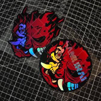 1 szt. Cyberpunk 2077 Naklejka samochodowa na pojazdy elektryczne, motocykle, komputery, obudowy komputerów, bagaże - odblaskowa naklejka holograficzna