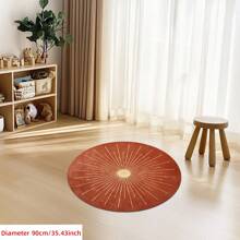1pc Round Rug Bohemian Vintage Soft Round Area Rug With Striped Pattern, Comfortable For Bedroom, Living Room, Study, Entryway, Room Decor As Floor Mat, Modern Polyester Non-Slip Absorbent Floor Mat, Washable & Non-Slip, Carpet For Living Room - Indoor All-Season Home Decor, Bedroom Rug, Living Room Large Rugs, Terracotta-Colored Bedside Rug, House Decor | Bedroom Decor