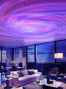 1pc Creative Rotating Northern Lights Projection Lamp, 7-Color Dynamic Water Wave Ripple Galaxy Star Sky Ambience Lamp, USB Powered DC5V, Couples Festival Gift, Home Gathering, Event Atmosphere Lighting - Multi-color light - View 7