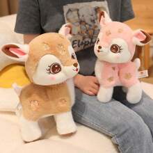 1pc Cute Cartoon Elk Plush Doll, Elk Doll Plush Pillow, Birthday Gift