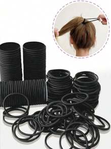 50 Stück hochelastische schwarze Haargummis für Männer und Frauen, Haarzubehör, Haarscrunchies, Haargummis, Styling-Tools, Gummibänder, multifunktionales Haarzubehör, dicke grundlegende Haargummis, beschädigen das Haar nicht, wiederverwendbar, geeignet für Haare im Alltag, Outdoor, Dusche, Lässig Party, Arbeitsweg, Sport, Campus, Dates, Urlaub, tägliche Reisen, Geschenke für Mutter, Freunde, Paare, Klassenkameraden, Haargummis, Haarseile