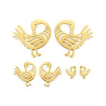 1 Pair 2cm/4cm/7cm African Nyamegyie Earrings Women's Stainless Steel Adinkra Traditional Jewelry - Multicolor - View 2