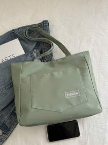 Bolso de hombro minimalista, bolso cruzado de mujer de nicho popular, bolso de tela de color liso para uso casual y de viaje