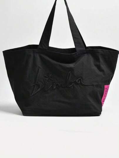 New Fashion Slouchy Style Large-Capacity Letter Pattern Design Shopping Bags, Holiday Style Shoulder Beach Bags, Beach Bags, Travel Backpacks, Ladies' Leisure Wallets, Suitable For Commuting, Shopping Parties, Campus Use,Wear Resistant, Travel And Holiday Use., Tote Bags For School,College Essentials