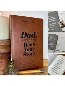 1 件装《妈妈，爸爸，我想听听你们的故事：父母的指导日记，分享他们的生活和爱》 - 皮革精装，带丝带书签、学校用品、返校 - 故事本 - 查看 9