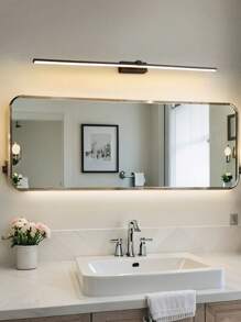 1 pieza Lámpara de pared con espejo de vanidad LED, luz de pared multifuncional recargable por USB y regulable para el baño, dormitorio, dormitorio universitario, con cuidado ocular