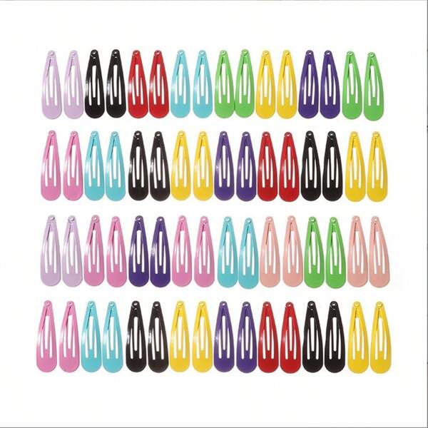 50 pièces de pinces à cheveux multicolores aléatoires de 3 cm, style décontracté, accessoire pour cheveux, pinces à griffes, pinces à cheveux, barrettes à cheveux