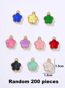 5/20/30/50/100/200/300 piezas Colgante de trébol de 4 hojas/flor de 5 pétalos colorido y elegante, adecuado para hacer collares, pulseras, pendientes, llaveros, colgantes de teléfono, joyería de regalo para parejas