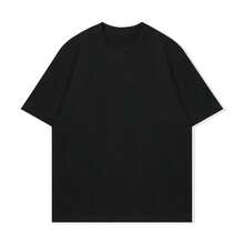 Summer Men's Cotton Printed Short Sleeve Round Neck T-Shirt, 2025 New DIY Short Sleeve- Silhouette Of A Man Carrying A Surfboard, With The Text 'an Ocean Breeze Puts A Mind Of Ind Of Ease' - 黑色 - 查看 2