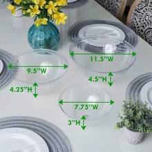 Disposable Round Crystal Clear Serving Bowls With Lids - Party Snack Or Salad Bowl, Plastic Chip Bowl, Candy Dish (2, 96 OUNCE) - 黑色 - 查看 8
