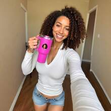 1pc Customized Water Bottle With Personal /Car Image, 40OZ Handle Insulated Tumbler, Stainless Steel Large Capacity Cooling Straw Vacuum Cup For Juice, Coffee, Multipurpose Use, Women, Graduation Gift, Birthday, Festival Personalized Gift