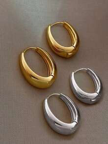 4 件套金色和银色现代时尚奢华女士耳环，适合日常佩戴、约会、派对，是节日、生日或周年纪念日送给女性的最佳礼物 - 彩色 - 查看 4