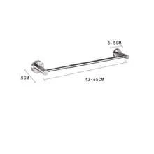 1pc Adjustable Bathroom Towel Rack, 43-65cm Extendable SUS304 Stainless Steel Towel Bar, Multifunctional Wall-Mounted Hotel Style Towel Rack With Screws, Brushed Silver And Painted Black Bathroom Accessories Bathroom Tools